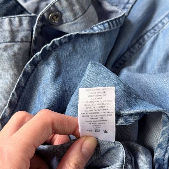 Rails "Carter" Chambray Denim Shirt, Dark Vintage Wash Blue, Size S, Like New - Picture 7 of 7